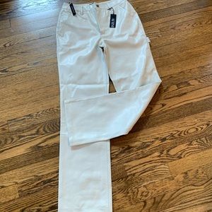 AFRM NWT high rise utility straight leg off white faux leather pants, 26